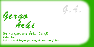gergo arki business card